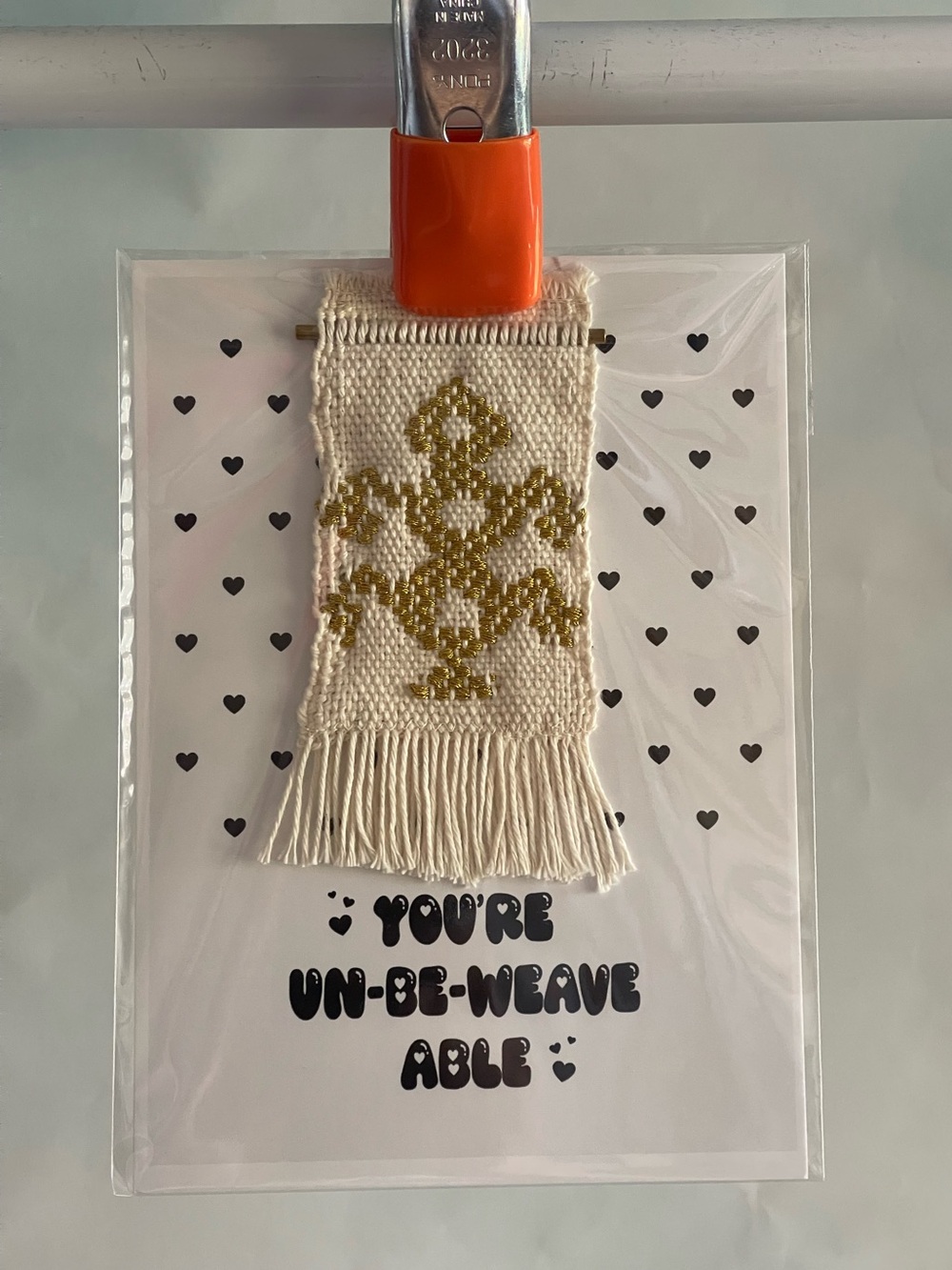 Handwoven Mini Tapestry Wall Hanging And Card